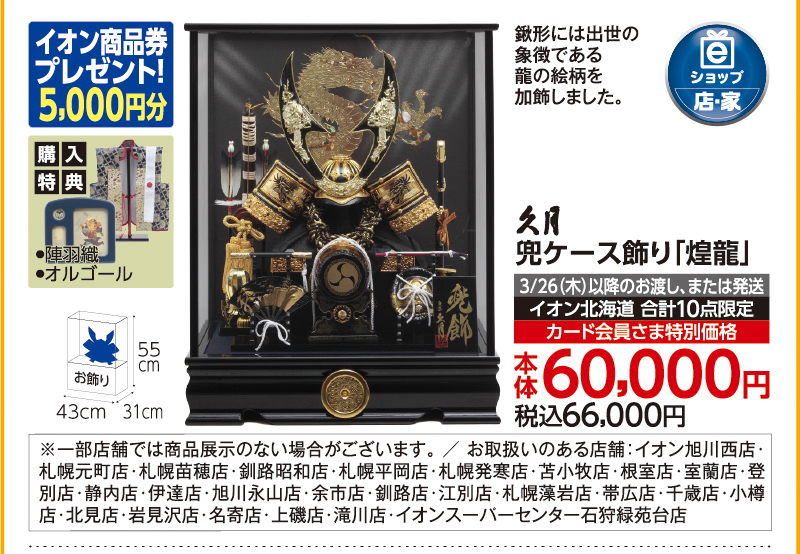【3/26(木)以降お渡し】兜ケース飾り「煌龍」