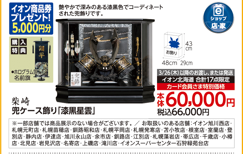 【3/26(木)以降お渡し】兜ケース飾り「漆黒星雲」