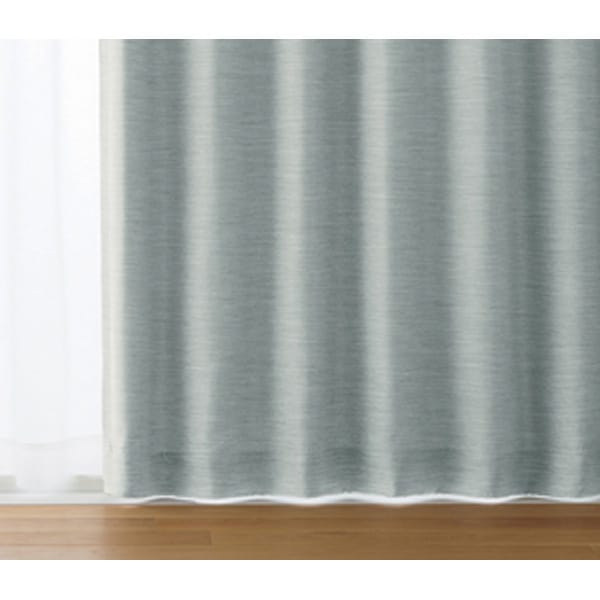 ドレープカーテン／プリーツ加工 断熱 遮光 冷暖房効果アップ2枚入り100×135cm / グレー