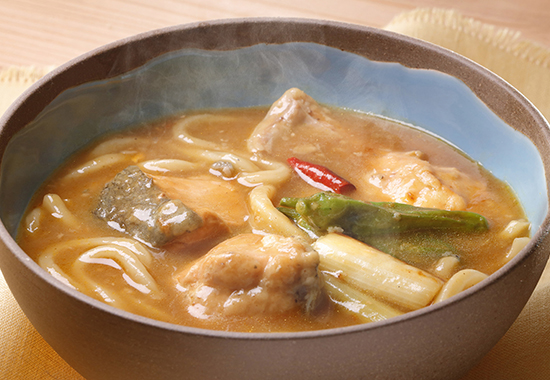 秋鮭とねぎのカレー南蛮うどん