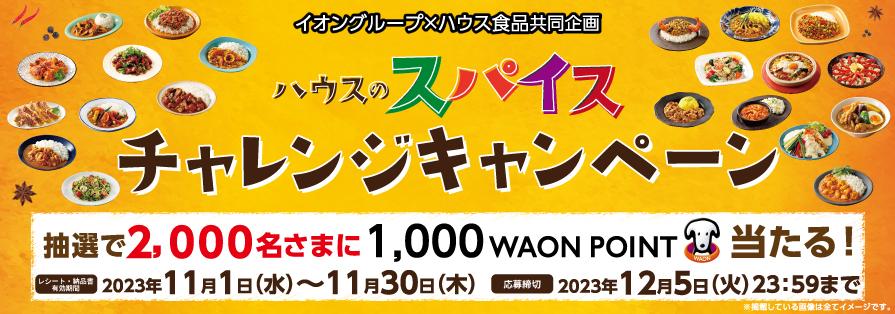 ハウスのスパイスチャレンジキャンペーン（～11/30）