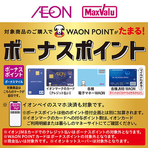 WAONボーナスポイント3月（3/2～3/31）