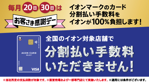 イオンカード分割払い手数料ゼロ（3/20～2026/2/28）
