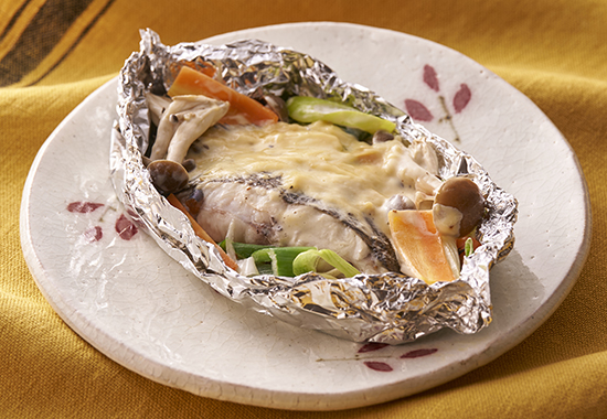 真かれいの味噌マヨ蒸し