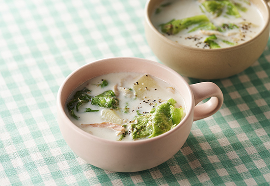 レタスの味噌ミルクスープ