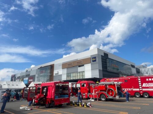 イオンモール旭川西にて旭川市総合防災訓練を実施しました