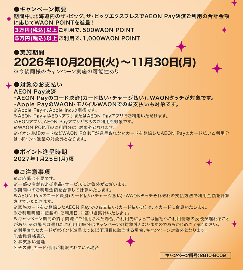 iAEON ザ・ビッグ限定ポイント企画