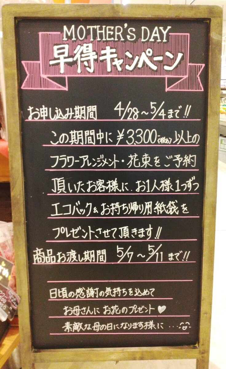 母の日花　早得キャンペーン！