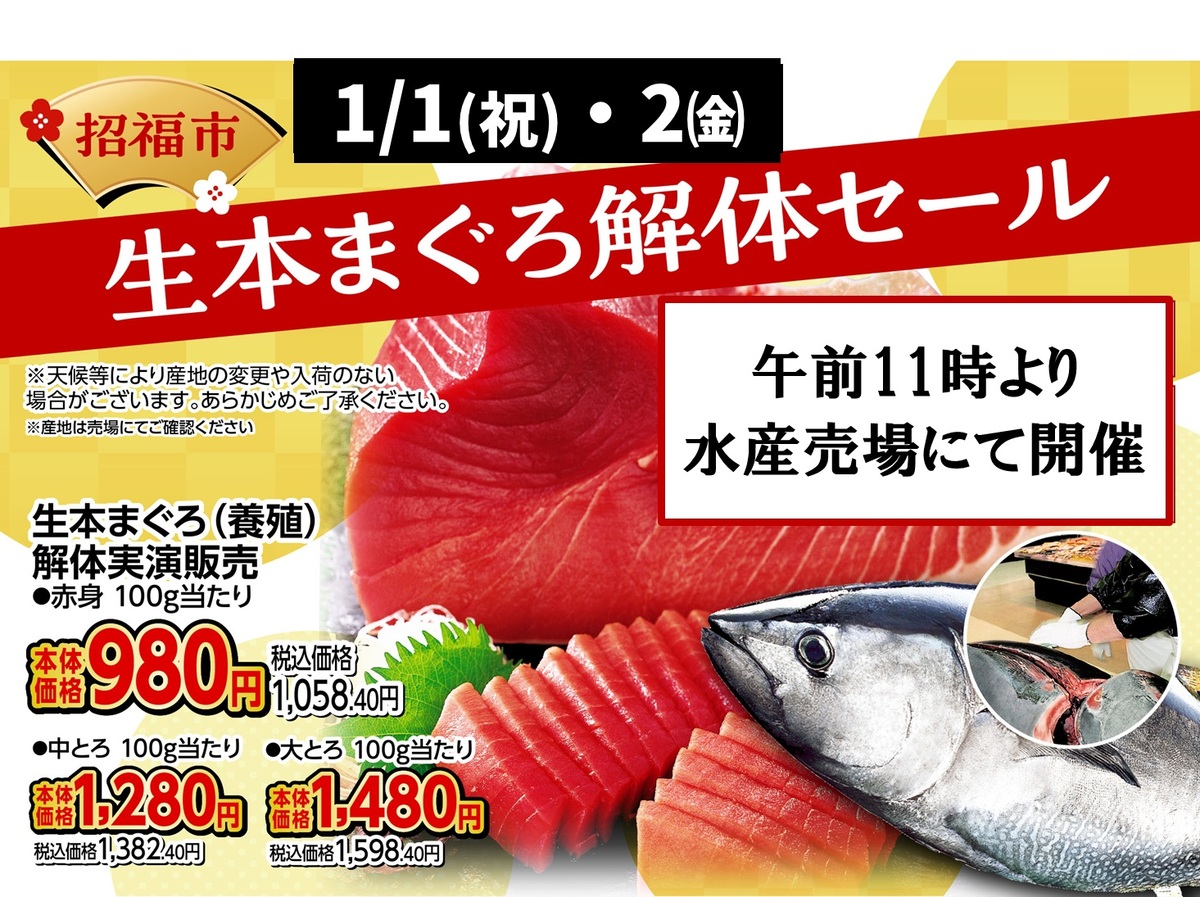 新春　生本まぐろ解体セール🐟